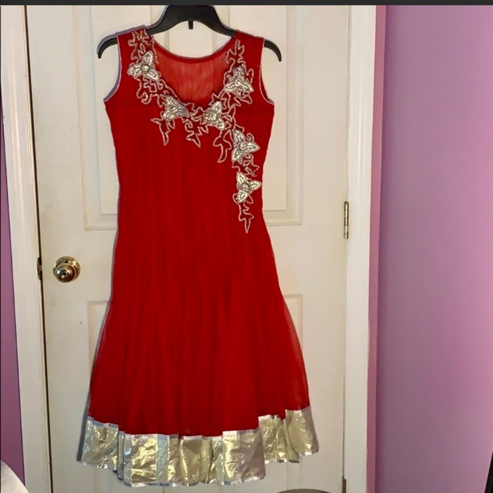 Red Anarkali Dress